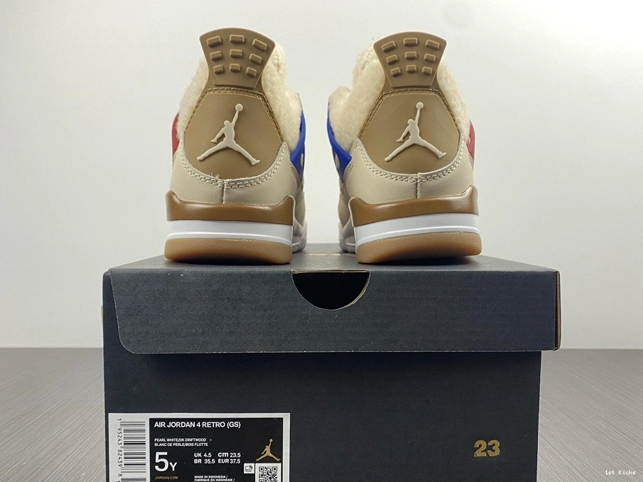 DC0790-103 Air Shoes Beige Jordan Blue Red 4 Blue Retro 0117